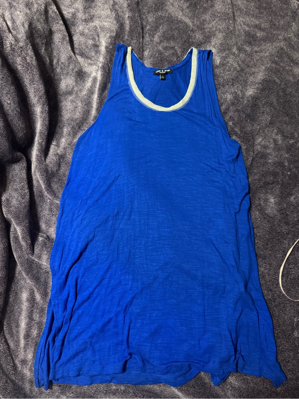 Cable & Gauge Royal Blue Tank with Cream Trim